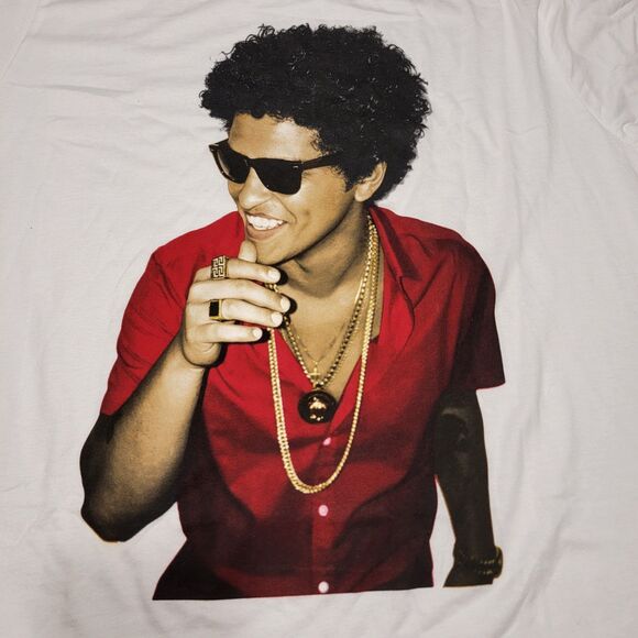 Bruno Mars SS White Unisex Tee Bella+Canvas - Size 2XL - Picture 1 of 5